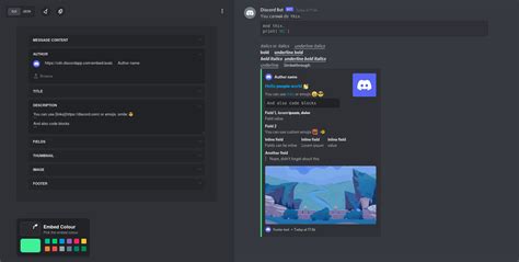 discord.js embed|discord embed in json.